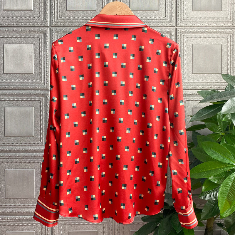 FANIECES camisas e blusas 한국리뷰많은옷 блузка рубашка женская Spring Fashion V-nyakú nyomtatott ing Divat őszi hosszú ujjú blúz6540