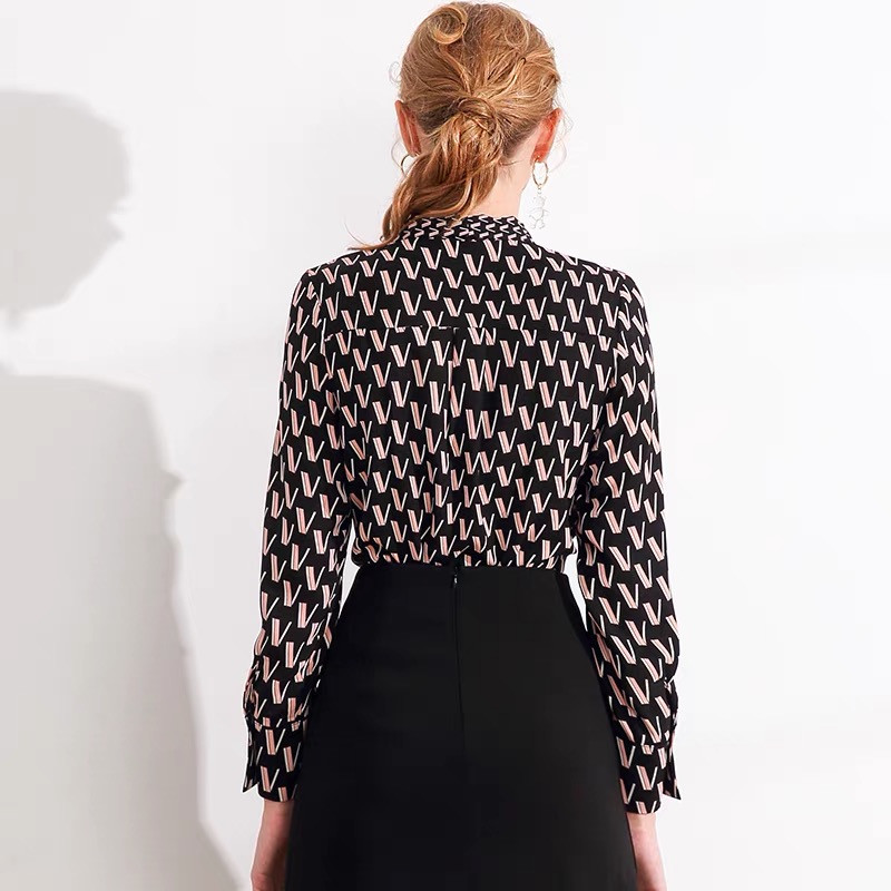 Pinkoz ikdienas blūze sievietēm v ar burtiem apdrukāta eleganta franču biroja dāma retro sieviešu krekls blusas mujer femme streetwear топ traf