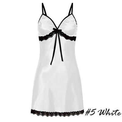 Seksikas magamisriietus Naiste pitsist siidist satiinist öökleit Varrukateta V-kaelusega öösärk Suures suuruses 3XL Öösärk