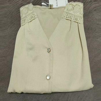 Нови модни сатенени блузи с дълъг ръкав Дамски секси дантелени шевове Офис OL Ризи Дамски ретро топове Blusas Mujer De Moda 2024