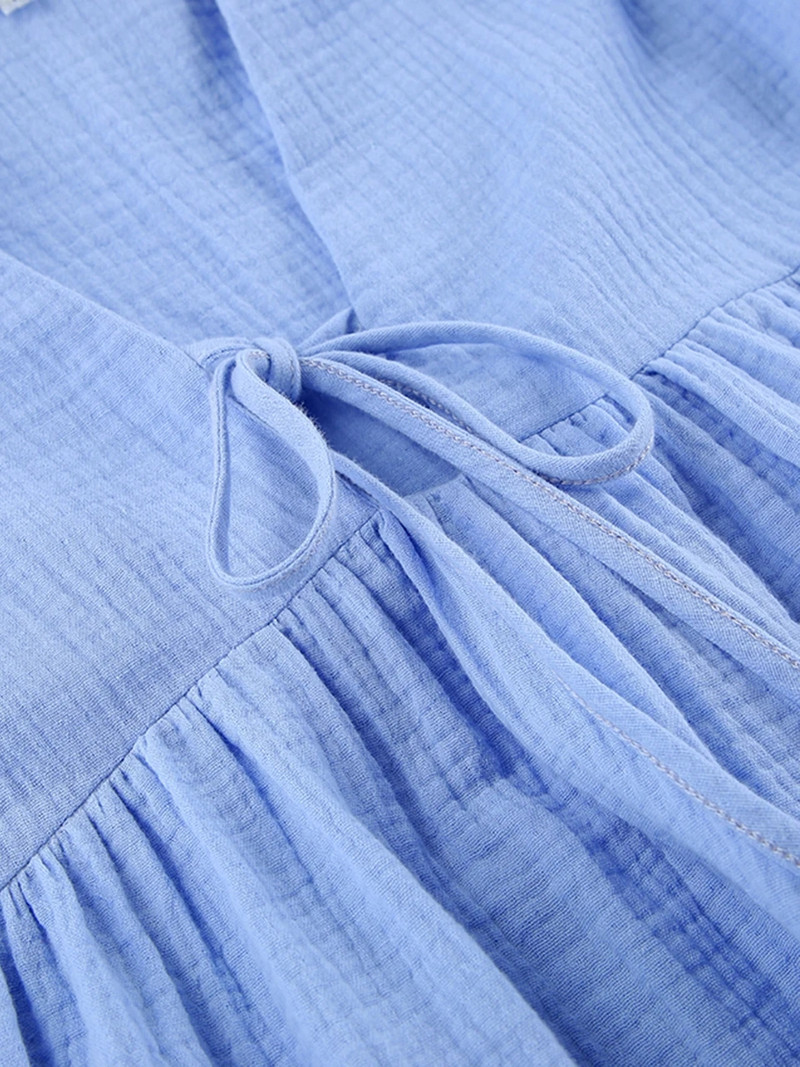 Bő éjszakai ruha Női Pamut Peplum Fél ujjú V nyakú hálóruha Női 2023 tavaszi alkalmi női ruhák tömör pizsamák