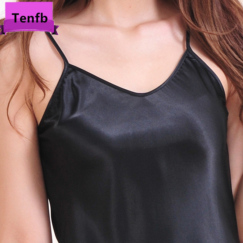 Nagyker női szatén hálóing Női szexi spagettipántos éjszakai ruha Női ujjatlan hálóruha Nagy 3XL 4XL Hálóruha