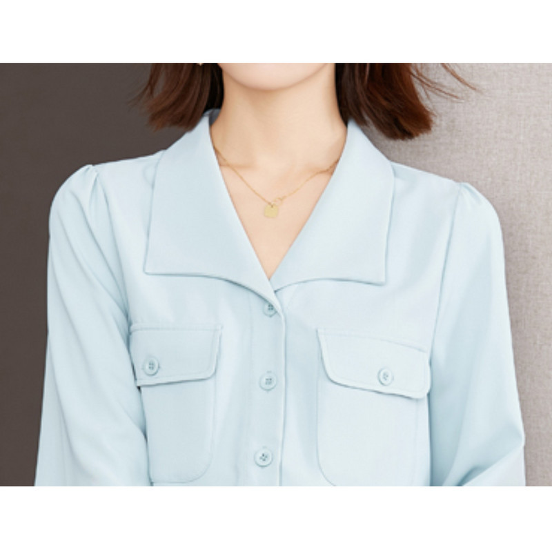 Uued naiste särgid, naiste pikkade varrukatega taskupluusid, naiste nööpidega vabaaja topid Korea moerõivad 2024