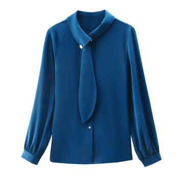 Модни блузи Дамски 2023 г. Офис дами Елегантни ризи за жени Основни горнища с дълъг ръкав Дамско облекло