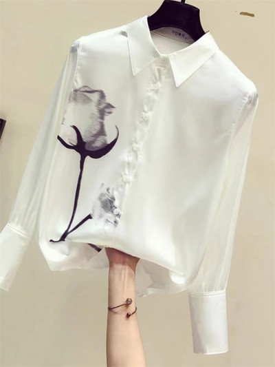 FANIECES S-4XL OL Elegáns fehér Blusas blúzok Női ingek Tavaszi Luxus Blúzok Női Ruházat Alap virágos női felsők