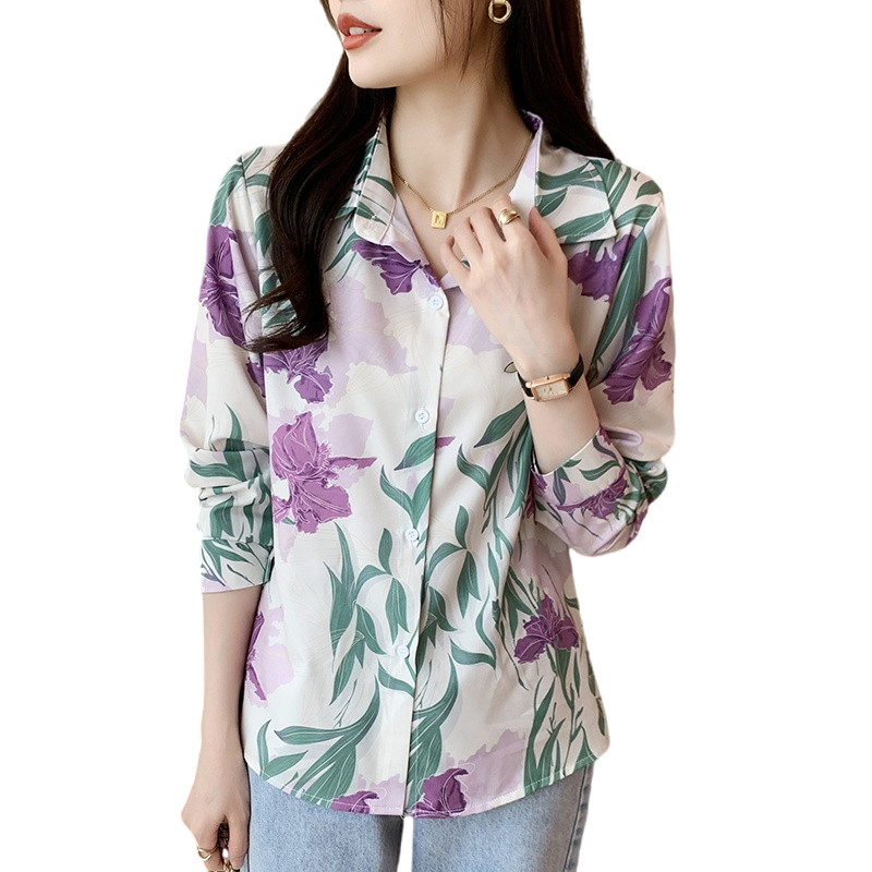 Elegantne stiilne naiste topp igapäevaseks ja töökohaks Graatsilise disainiga naiste pluus šikka prindi ja nööpidega