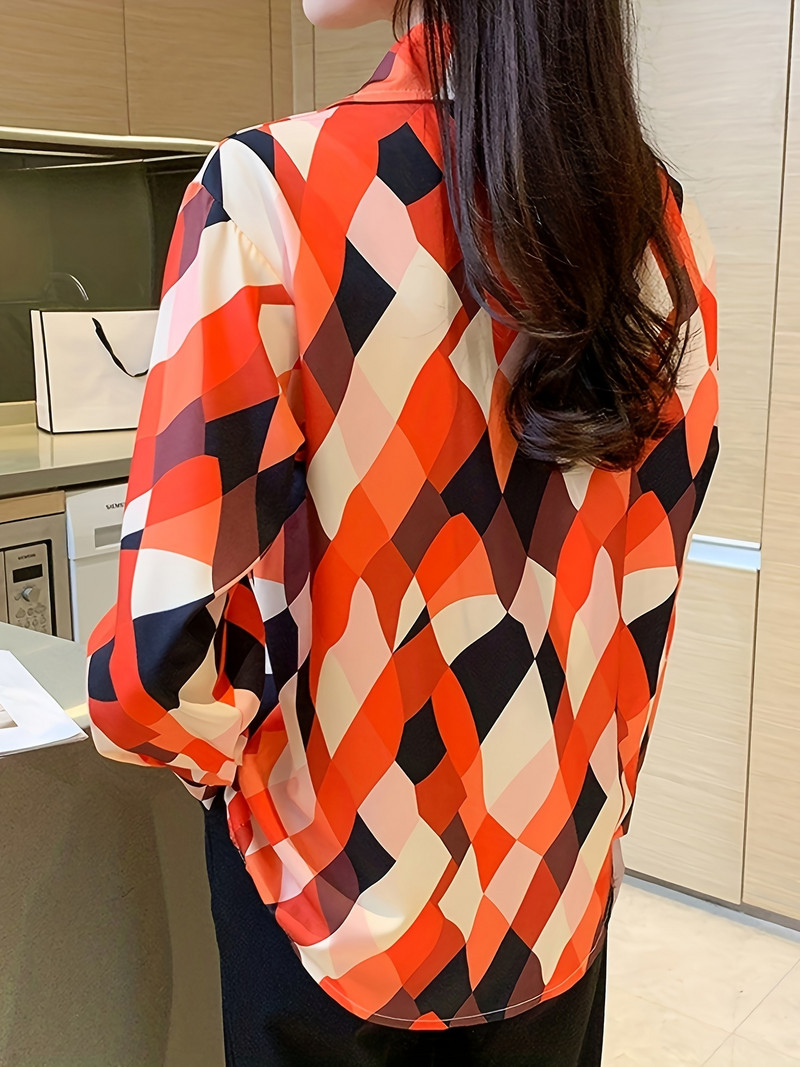 Uued elegantsed trükiga pluusid igapäevased Naiste särgid Mood Naiste nööpidega topsid blusa mujer