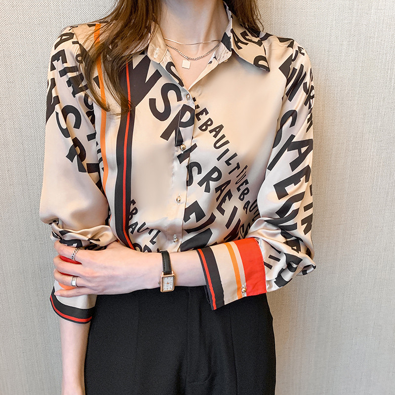 molett irodai női ingek 2022 tavasz nyár Hosszú ujjú lehajtható galléros női blúzok Mujer blusas női felsők