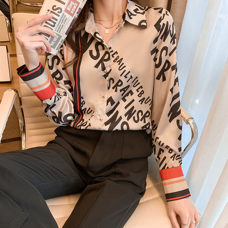 molett irodai női ingek 2022 tavasz nyár Hosszú ujjú lehajtható galléros női blúzok Mujer blusas női felsők