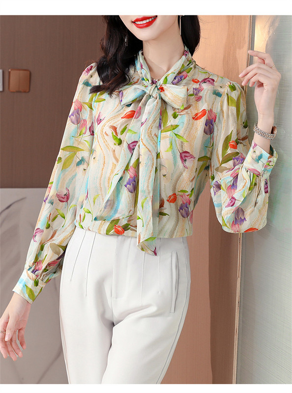 FANIECES 3XL camisa női őszi alkalmi sifon felsők blúz masnis nyakú ing hosszú ujjú divat blúzok ruhák Blusas Mujer 6395