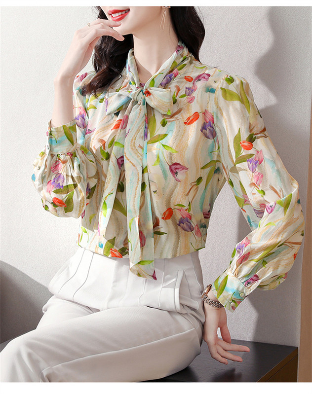 FANIECES 3XL camisa női őszi alkalmi sifon felsők blúz masnis nyakú ing hosszú ujjú divat blúzok ruhák Blusas Mujer 6395