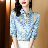 Trend selyem ing női blúzok Kardigán női ingek szatén blúzok OL női ruhák blúz Basic gombos ingnyomó blúz