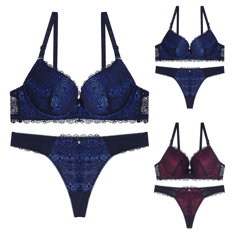 Sieviešu caurspīdīgs, seksīgs, mežģīņu krūštura siksnas krūtis, caurspīdīgas T bikses, izšūšanas apakšveļas komplekts, seksīga sieviešu apakšveļa