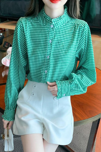 2023 Пролет Лято Дамски блузи Нов шик Модни дамски ризи с щампи Ризи с дълъг ръкав Топове Blusas Mujer