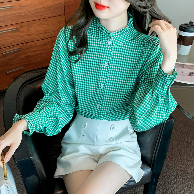 2023 tavaszi nyár Női blúzok Új elegáns Divatnyomtató női ingek Hosszú ujjú ingek Felsők Blusas Mujer