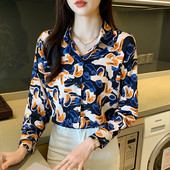Új érkezett női Blusa Mujer tavaszi, őszi divathoz. Trendi nyomtatású, gombos női ing munkához és hétköznapokhoz