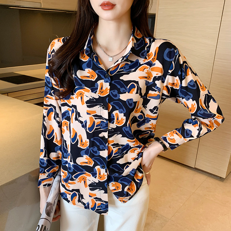 Új érkezett női Blusa Mujer tavaszi, őszi divathoz. Trendi nyomtatású, gombos női ing munkához és hétköznapokhoz
