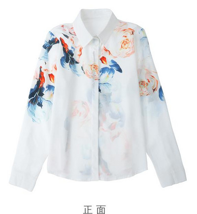 Nyomtatott ing Női Divatos hosszú ujjú virágos ingek Női felső