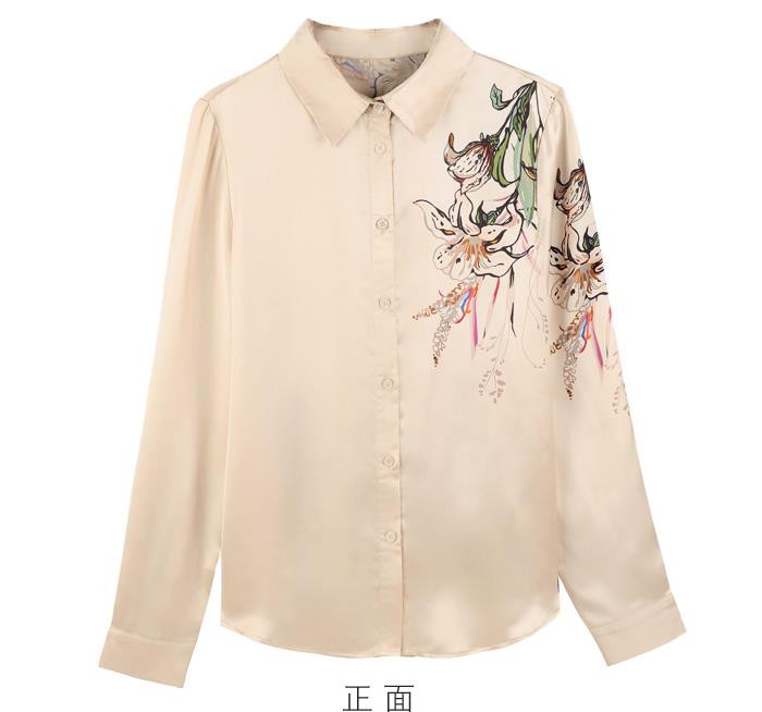 Nyomtatott ing Női Divatos hosszú ujjú virágos ingek Női felső