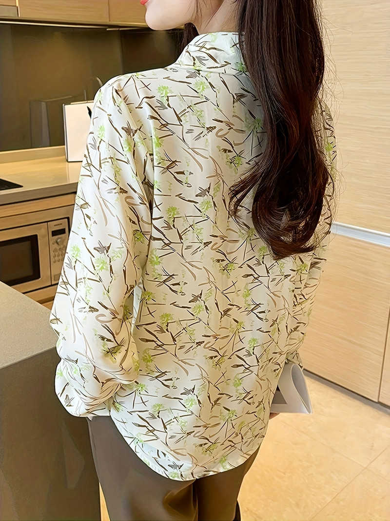 Bluze noi cu imprimare elegantă casual zilnic Cămăși pentru damă Moda Topuri cu nasturi pentru femei blusa mujer