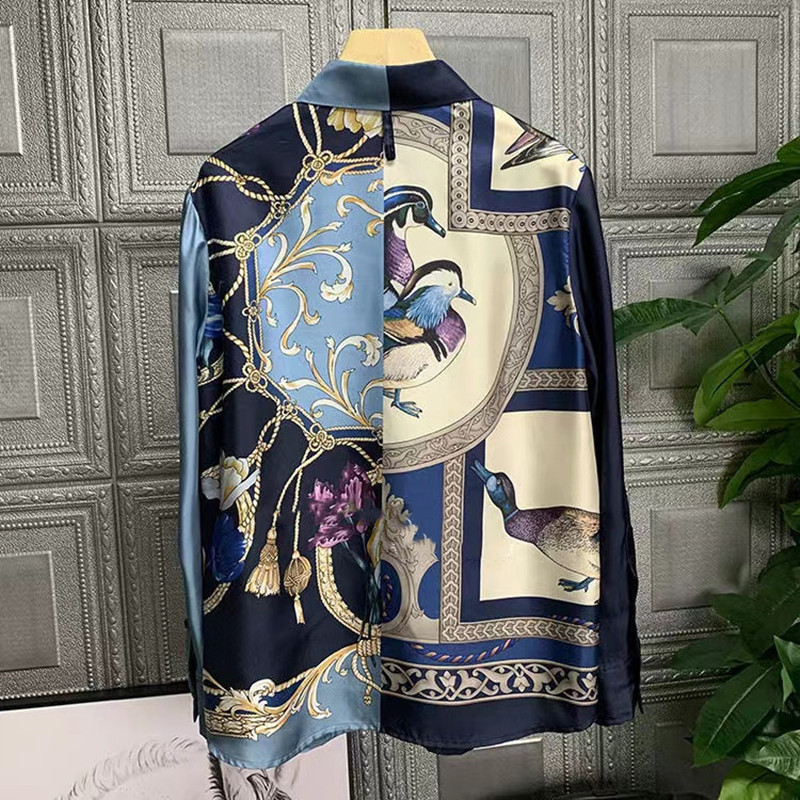 FANIECES S-3XL 블라우스 blusa mujer Női barokk ingek Blúzok Elegáns vintage nyomott elegáns blúz tavaszi hosszú ujjú felsők 6106