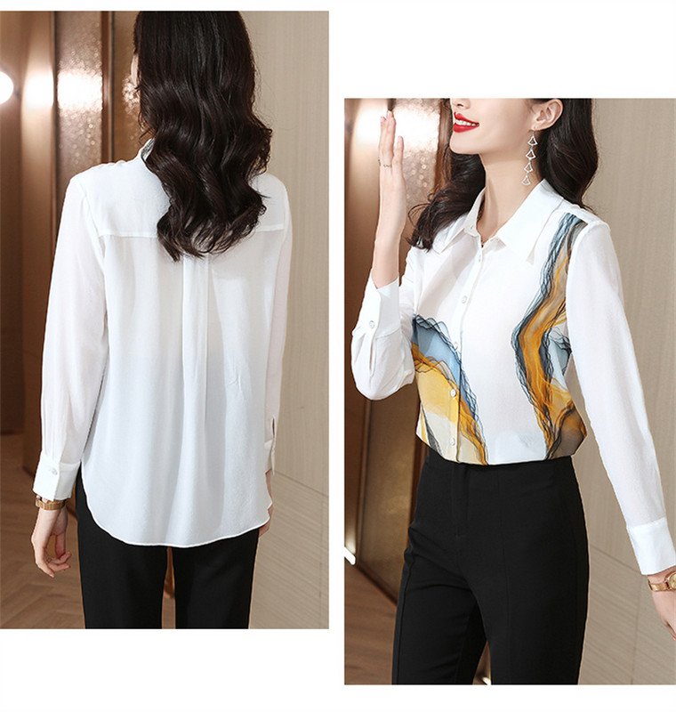 FANIECES S-3XL Kontori Daami Turn Down Collar Print Särk Triibuline Revääriga Topid Moodne pikkade varrukatega pluus Vabaaja vintage riided6730