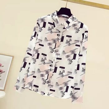 FANIECES S-4XL блузка женская Дамско облекло Блуза с дълъг ръкав Елегантна риза с щампи Есенни офис топове Blusas De Mujer 6669