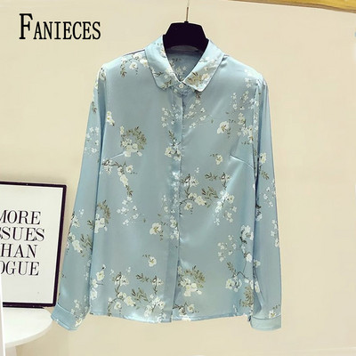 FANIECES S-4XL Fashoin Floral print Μπλούζα πουκάμισα Γυναικεία μακρυμάνικα μπλουζάκια Φθινοπωρινά Causal Loose Ρούχα Blusa Mujer 6375