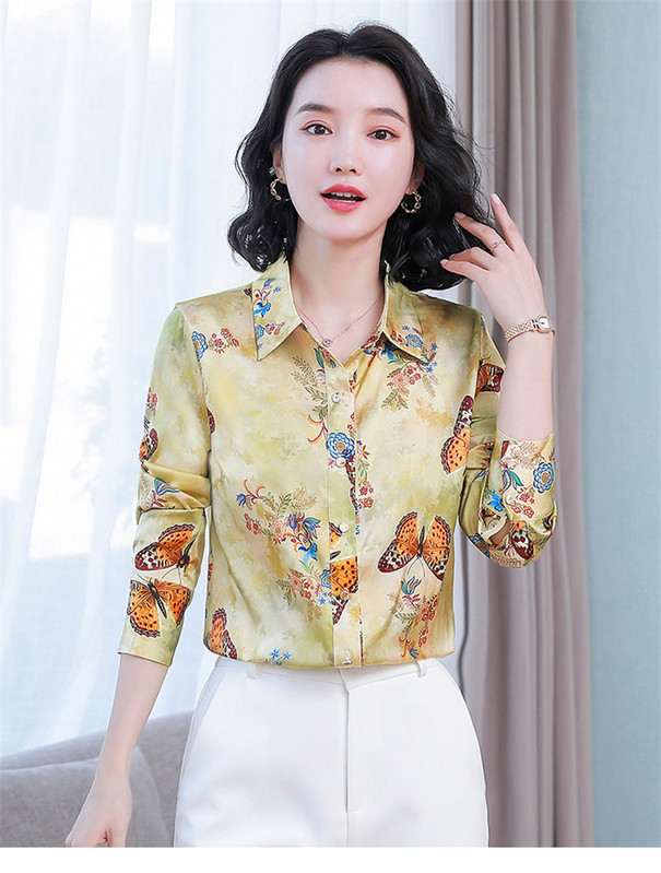 FANIECES S-4XL Nagy méretű szatén selyem felsők Elegáns hosszú ujjú ing női tavaszi nyár divatos alkalmi gombos ing 6539