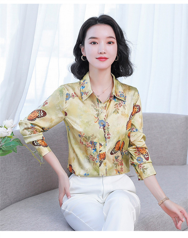 FANIECES S-4XL Nagy méretű szatén selyem felsők Elegáns hosszú ujjú ing női tavaszi nyár divatos alkalmi gombos ing 6539