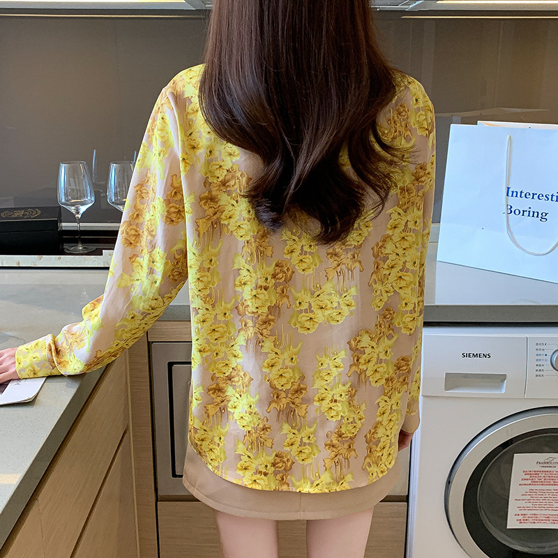 Stilīga sieviešu blūze elegantam izskatam Modes apdruka ar pogām nolaižami krekli Topi Pavasara vasaras topi blusa mujer