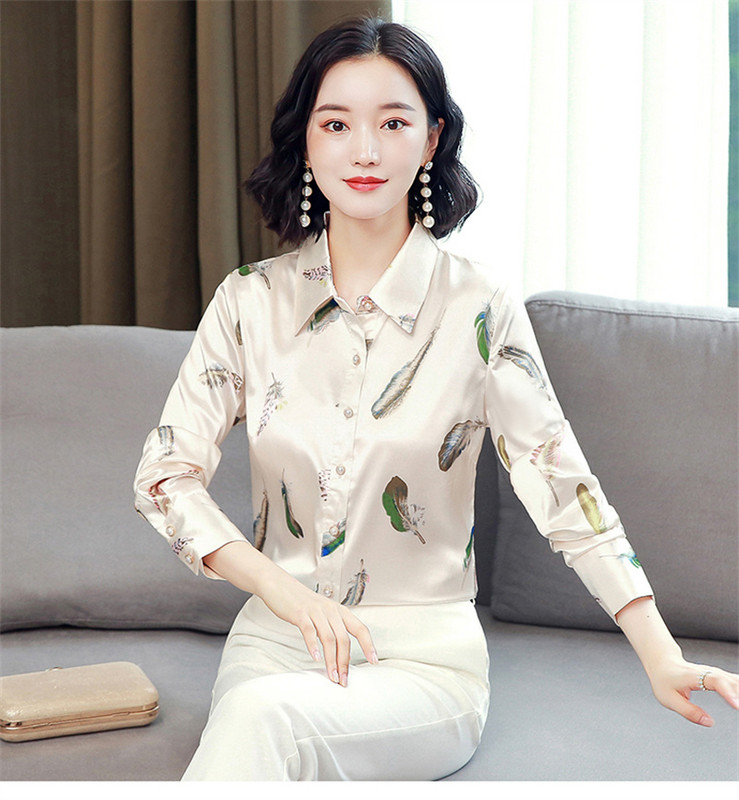 FANIECES S-4XL Kevadvintage satiinist naiste pluus Sügisene polo krae nööbiga pikkade varrukatega särk Elegantne vabaaja topid 6197