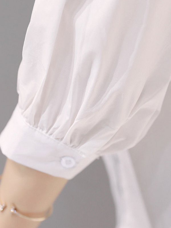 Ljetne uredske dame, korejske modne ženske bluze s cvjetnim vezom, 2022., široke ležerne majice s pola rukava, elegantna nova košulja s gumbima