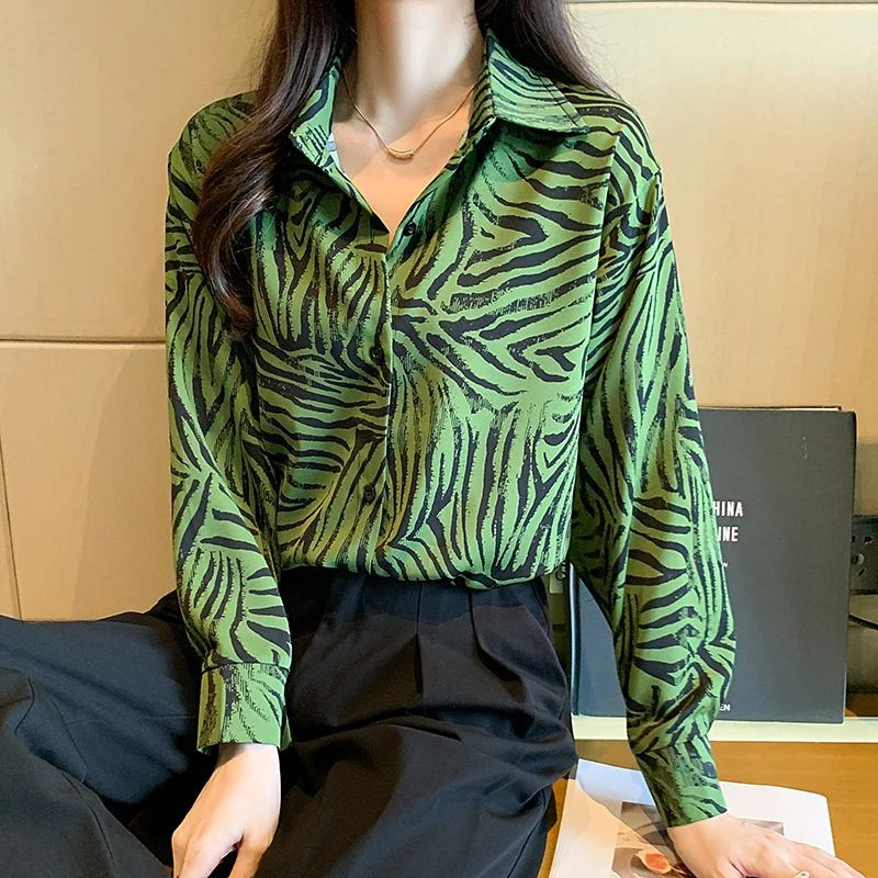 Uued elegantsed trükiga pluusid igapäevased Naiste särgid Mood Naiste nööpidega topsid blusa mujer