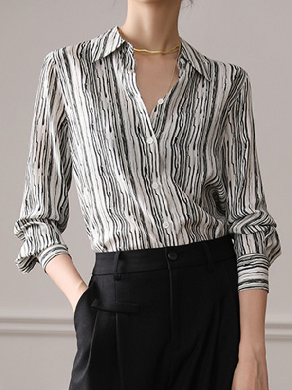 Moodne luksuslik naiste särk Prantsusmaa stiilis naiste trükkimine pluus Kevad Sügis Pikad varrukad Topid blusa mujer