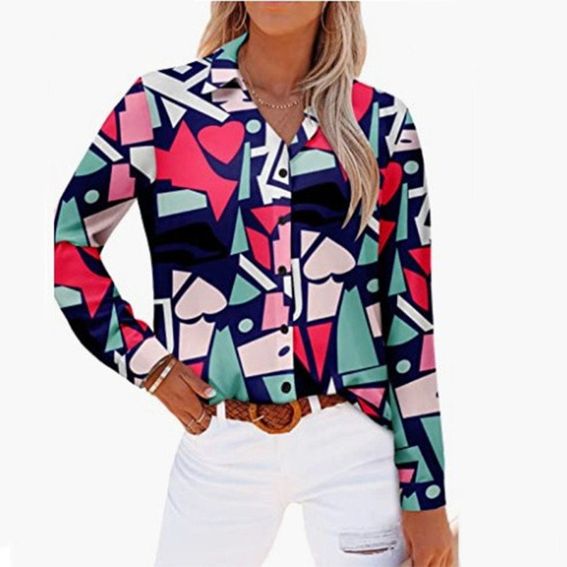 Kevad-sügis tänavarõivad vabaaja moeprintimine pluus Naiste pikkade varrukatega üherealine särk Top kardigan naiste riided