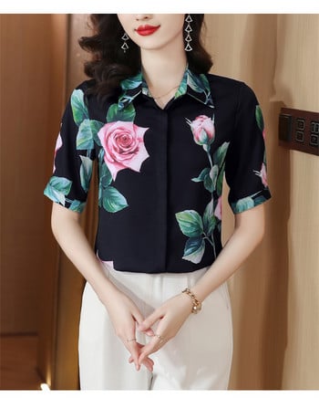FANIECES S-3XL 한국인후기많은옷 camisas Wear Работни женски блузи Риза с флорален принт Летни топове Корейска ежедневна блуза Дамски блузи 6798