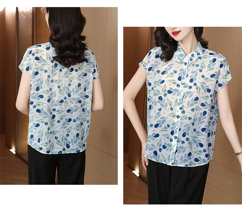 FANIECES S-3XL virágos nyomott blúz nyári női rövid ujjú ing 2024 divatos munka ünnepi felsők alkalmi blusas tunika 6800﻿