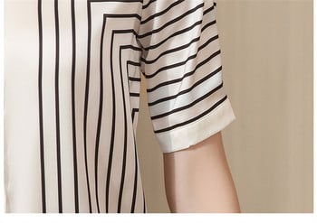 FANIECES Плюс размер S-4XL Дамски летни есенни блузи Ризи Дамски ежедневни блузи с къс ръкав и яка с щампи