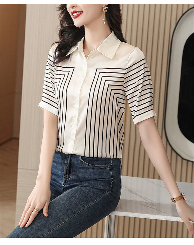 FANIECES Dimensiune Plus S-4XL Femei Vară Toamnă Bluze Cămăși Damă Casual Mânecă scurtă Guler răsturnat Bluza cu imprimeu Top