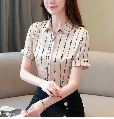 FANIECES S-3XL قمصان وبلوزات camisas e blusas πουκάμισα μπλούζες Κομψό γυναικείο πουκάμισο Κομψό κοντομάνικο πουκάμισο μόδας Casual μπλουζάκια