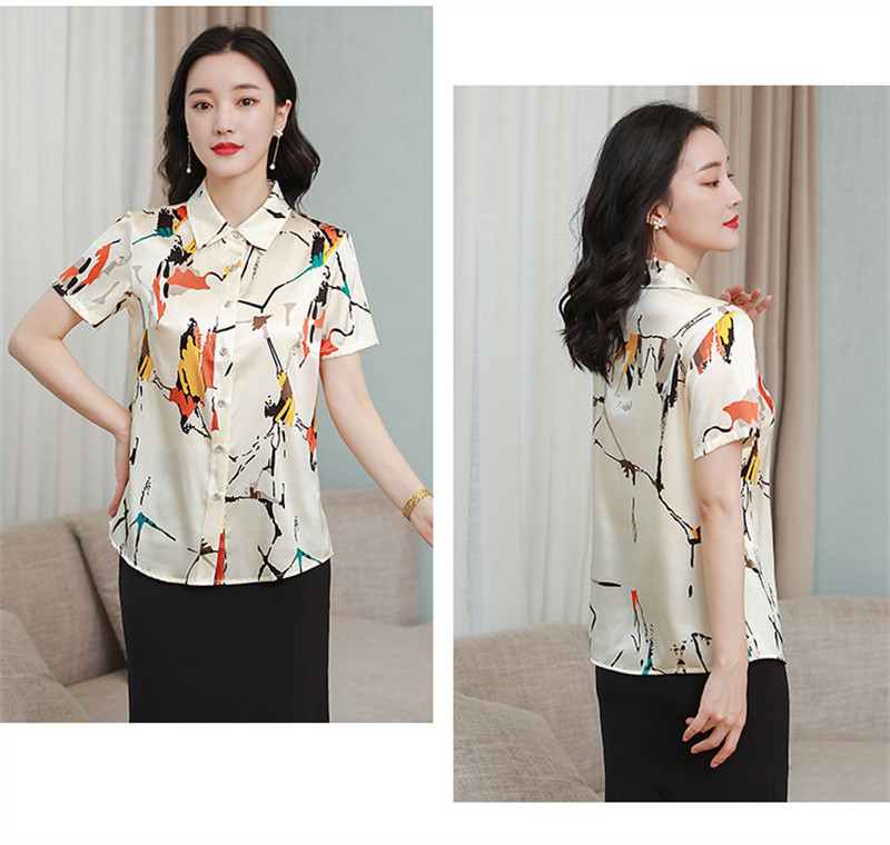 FANIECES S-3XL Modna ženska košulja od šifona u boji marelice Ležerna majica kratkih rukava Chic ženska bluza i košulje Elegantne bluze