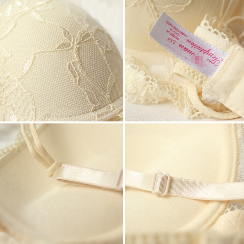 Push up čipkasti grudnjak i komplet gaćica Žensko donje rublje i gaćice s dubokim V vezom