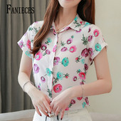 FANIECES S-3XL camisas e blusas Bluză florală de zi cu zi cămașă cu mânecă scurtă cu nasturi imprimeu cu guler răsturnat Topuri casual