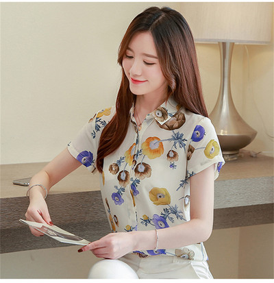 FANIECES S-3XL camisas e blusas Bluză florală de zi cu zi cămașă cu mânecă scurtă cu nasturi imprimeu cu guler răsturnat Topuri casual