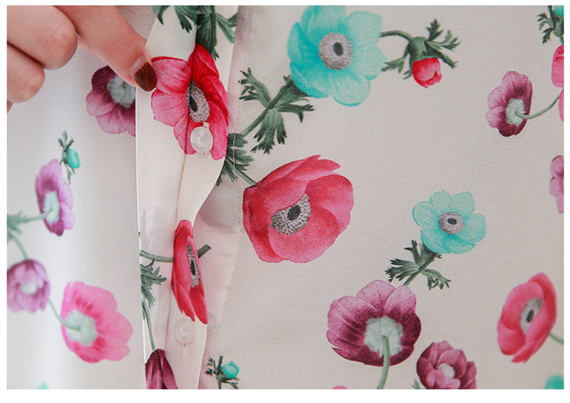 FANIECES S-3XL camisas e blusas Bluză florală de zi cu zi cămașă cu mânecă scurtă cu nasturi imprimeu cu guler răsturnat Topuri casual