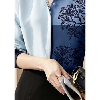 Пролетно-есенно улично облекло Модна пачуърк блуза с дълъг ръкав Ежедневна жилетка с копчета Дамска елегантна риза