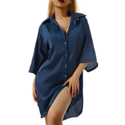 WPNAKS Női alvó felsők Fehérnemű Nyári Ruházat 2024-es hálóing fél ujjú, egysoros bő hálóing Home Lounge