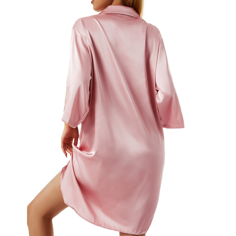 WPNAKS Női alvó felsők Fehérnemű Nyári Ruházat 2024-es hálóing fél ujjú, egysoros bő hálóing Home Lounge