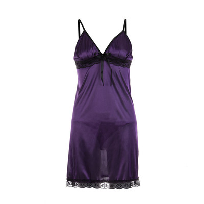 Ženska seksi spavaćica Čipkana svilena satenska noćna haljina bez rukava Spavaćica s V-izrezom Spavaćica veće veličine